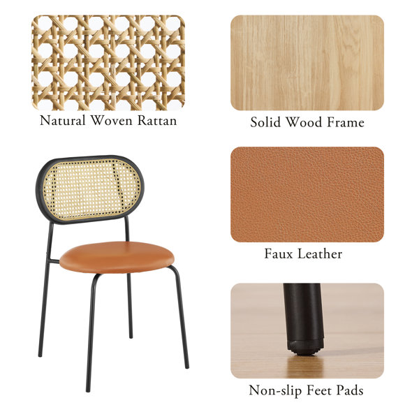 Bay Isle Home Cannelton Solid Rattan Back Dining Side Chair & Reviews